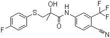 结构式 CAS# 90356-78-8, N-[4-氰基-3-(三氟甲基)苯基]-3-(4-氟苯巯基)-2-羟基-2-甲基丙酰胺