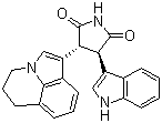 结构式 CAS# 905854-02-6, Tivantinib; ARQ 197; (3R,4R)-3-(5,6-二氢-4H-吡咯并[3,2,1-ij]喹啉-1-基)-4-(1H-吲哚-3-基)吡咯烷-2,5-二酮