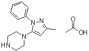 结构式 CAS# 906093-30-9, 1-(3-甲基-1-苯基-1H-吡唑-5-基)哌嗪单乙酸盐