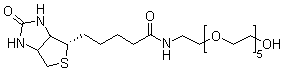 (3aS,4S,6aR)-Hexahydro-N-(17-hydroxy-3,6,9,12,15-pentaoxaheptadec-1-yl)-2-oxo-1H-thieno[3,4-d]imidazole-4-pentanamide molecular structure (CAS 906099-89-6)