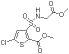 structure of CAS# 906522-87-0, Methyl 5-chloro-N-(methoxycarbonylmethyl)-3-sulfamoylthiophene-2-carboxylate;5-Chloro-3-[[(2-methoxy-2-oxoethyl)amino]sulfonyl]-2-thiophenecarboxylic acid methyl ester