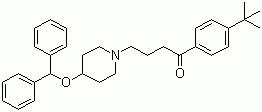 结构式 CAS# 90729-43-4, 依巴斯汀; 1-(4-叔丁基苯基)-4-[4-(二苯基甲氧基)-1-哌啶基]-1-丁酮