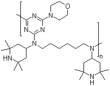 Poly[(6-morpholino-1,3,5-triazine-2,4-diyl)-((2,2,6,6-tetramethyl-4-piperidyl)imino)hexamethylene-((2,2,6,6-tetramethyl-4-piperidyl)imino)] molecular structure (CAS 90751-07-8)