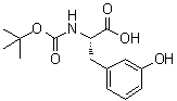 结构式 CAS# 90819-30-0, N-[叔丁氧羰基]-3-羟基-L-苯丙氨酸