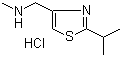 结构式 CAS# 908591-25-3, 2-异丙基-4-[(N-甲基氨基)甲基]噻唑盐酸盐
