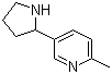 structure of CAS# 90872-72-3, 2-Methyl-5-(2-pyrrolidinyl)pyridine;5-(2-Pyrrolidinyl)-2-picoline