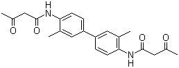 结构式 CAS# 91-96-3, 双乙酰乙酰-3,3'-二甲基联苯胺; N,N'-双乙酰乙酰-3,3'-二甲基-4,4'-联苯二胺; 冰染偶合组分 5; 色酚 AS-G