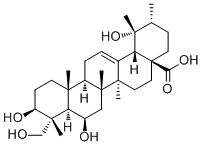 3,6,19,23-Tetrahydroxy-12-ursen-28-oic acid molecular structure (CAS 91095-51-1)
