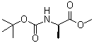 structure of CAS# 91103-47-8, N-(tert-Butoxycarbonyl)-D-alanine methyl ester;D-Boc alanine methyl ester; Methyl (R)-2-(tert-butoxycarbonylamino)propanoate