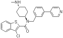 结构式 CAS# 912545-86-9, 3-氯-N-[反式-4-(甲基氨基)环己基]-N-[[3-(4-吡啶基)苯基]甲基]-苯并[b]噻吩-2-甲酰胺