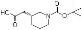 结构式 CAS# 912940-89-7, (3R)-1-(叔丁氧羰基)-3-哌啶乙酸