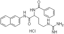 结构式 CAS# 913-04-2, N-苯甲酰基-DL-精氨酸-beta-萘胺盐酸盐