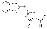 结构式 CAS# 914348-74-6, 2-(2-苯并恶唑基硫基)-4-氯-5-噻唑甲醛