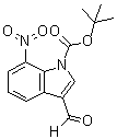结构式 CAS# 914348-97-3, 3-甲酰基-7-硝基-1H-吲哚-1-羧酸叔丁酯