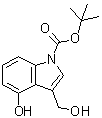 structure of CAS# 914349-12-5, 4-Hydroxy-3-(hydroxymethyl)-1H-indole-1-carboxylic acid 1,1-dimethylethyl ester