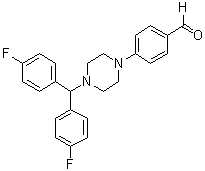 结构式 CAS# 914349-58-9, 4-[4-[二(4-氟苯基)甲基]-1-哌嗪基]苯甲醛