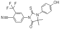 4-[3-(4-Hydroxyphenyl)-4,4-dimethyl-5-oxo-2-thioxoimidazolidin-1-yl]-2-trifluoromethylbenzonitrile molecular structure (CAS 915086-32-7)