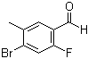 structure of CAS# 916792-23-9, 4-Bromo-2-fluoro-5-methylbenzaldehyde