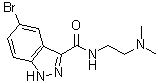 结构式 CAS# 91766-59-5, 5-溴-N-[2-(二甲基氨基)乙基]-1H-吲唑-3-甲酰胺