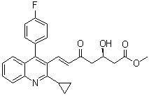 (3R,6E)-7-[2-Cyclopropyl-4-(4-fluorophenyl)-3-quinolinyl]-3-hydroxy-5-oxo-6-heptenoic acid methyl ester molecular structure (CAS 917752-45-5)