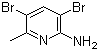 2-Amino-3,5-dibromo-6-methylpyridine molecular structure (CAS 91872-10-5)