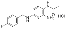 structure of CAS# 91941-04-7, Flupirtine Metabolite;D 13223;N-[2-amino-6-[(4-fluorophenyl)methylamino]pyridin-3-yl]acetamide;hydrochloride