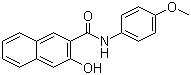 结构式 CAS# 92-79-5, 3-羟基-4'-甲氧基-2-萘甲酰苯胺; 色酚 AS-RL; 冰染偶合组分 11