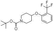 structure of CAS# 921605-76-7, tert-Butyl 4-[2-(trifluoromethyl)phenoxy]piperidine-1-carboxylate;4-[2-(Trifluoromethyl)phenoxy]-1-piperidinecarboxylic acid 1,1-dimethylethyl ester