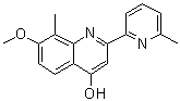 结构式 CAS# 923604-92-6, 7-甲氧基-8-甲基-2-(6-甲基-2-吡啶基)-4-喹啉醇