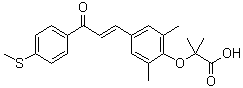 2-[2,6-Dimethyl-4-[(1E)-3-[4-(methylthio)phenyl]-3-oxo-1-propen-1-yl]phenoxy]-2-methylpropanoic acid molecular structure (CAS 923978-27-2)