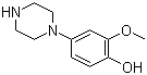 结构式 CAS# 925889-93-6, 2-甲氧基-4-(1-哌嗪基)苯酚