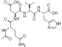 structure of CAS# 928006-50-2, N2-Acetyl-L-glutaminyl-L-alpha-aspartyl-L-valyl-L-histidine;(3S)-3-[[(2S)-2-acetamido-5-amino-5-oxopentanoyl]amino]-4-[[(2S)-1-[[(1S)-1-carboxy-2-(1H-imidazol-5-yl)ethyl]amino]-3-methyl-1-oxobutan-2-yl]amino]-4-oxobutanoic acid