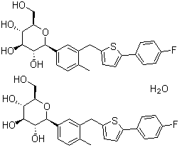 结构式 CAS# 928672-86-0, 坎格列嗪半水合物