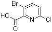 结构式 CAS# 929000-66-8, 3-溴-6-氯-2-吡啶甲酸