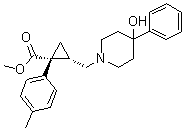 (1R,2S)-rel-2-[(4-Hydroxy-4-phenyl-1-piperidinyl)methyl]-1-(4-methylphenyl)cyclopropanecarboxylic acid methyl ester molecular structure (CAS 932736-90-8)