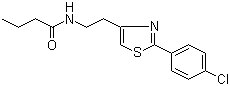 structure of CAS# 932986-18-0, N-[2-[2-(4-Chlorophenyl)-4-thiazolyl]ethyl]butanamide