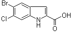 structure of CAS# 934660-16-9, 5-Bromo-6-chloro-1H-indole-2-carboxylic acid