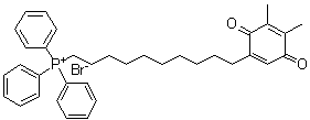 structure of CAS# 934826-68-3, Visomitin;[10-(4,5-Dimethyl-3,6-dioxo-1,4-cyclohexadien-1-yl)decyl]triphenylphosphonium bromide (1:1)
