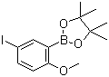 structure of CAS# 935446-54-1, 5-Iodo-2-methoxyphenylboronic acid pinacol ester;2-(5-Iodo-2-methoxyphenyl)-4,4,5,5-tetramethyl-1,3,2-dioxaborolane