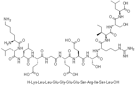 L-Lysyl-L-leucyl-L-leucyl-L-alpha-glutamylglycyl-L-alpha-glutamyl-L-alpha-glutamyl-L-seryl-L-arginyl-L-isoleucyl-L-seryl-L-leucine molecular structure (CAS 935511-11-8)