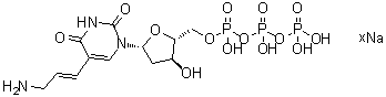 结构式 CAS# 936327-10-5, 5-(3-氨基-1-丙烯-1-基)-2'-脱氧尿苷 5'-(四氢三磷酸酯)钠盐