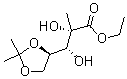 结构式 CAS# 93635-76-8, (2S,3R)-3-((4R)-2,2-二甲基二氧杂戊环-4-基)-2-甲基-2,3-二羟基丙酸乙酯