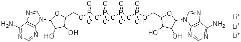 Adenosine 5'-(pentahydrogen tetraphosphate), P'''→5'-ester with adenosine, trilithium salt molecular structure (CAS 93858-63-0)