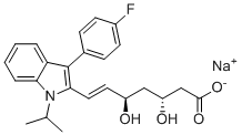 structure of CAS# 93957-58-5, Fluvastatin EP Impurity A Sodium Salt;Fluvastatin sodium anti-isomer;Sodium (E,3R,5R)-7-[3-(4-fluorophenyl)-1-propan-2-ylindol-2-yl]-3,5-dihydroxyhept-6-enoate