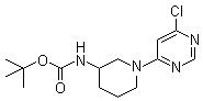 结构式 CAS# 939986-09-1, N-[1-(6-氯-4-嘧啶基)-3-哌啶基]氨基甲酸叔丁酯