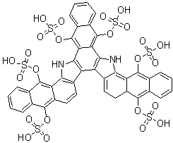 16,23-Dihydronaphth[2',3':6,7]indolo[2,3-c]dinaphtho[2,3-a:2',3'-i]carbazole-5,10,15,17,22,24-hexol hexakis(hydrogen sulfate) (ester) molecular structure (CAS 94086-99-4)
