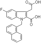 结构式 CAS# 942191-15-3, 2-羧基-5-氟-1-(1-萘基甲基)-1H-吲哚-3-乙酸