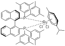 结构式 CAS# 944451-24-5, [(S)-(-)-2,2'-双[二(3,5-二甲基苯基)膦]-1,1'-联萘基](对伞花烃)二氯化钌