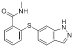 structure of CAS# 944835-85-2, Axitinib Impurity B;2-(1H-Indazol-6-ylthio)-N-methyl-benzamide