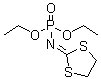 structure of CAS# 947-02-4, 2-[Diethoxyphosphinylimino]-1,3-dithiolane;AC 47031; American Cyanamide 47031; CL 47031; Cyolane; Diethyl 1,3-dithiolan-2-ylidenephosphoramidate; EI 47031; ENT 25,830; Phosfolan; Phospholan